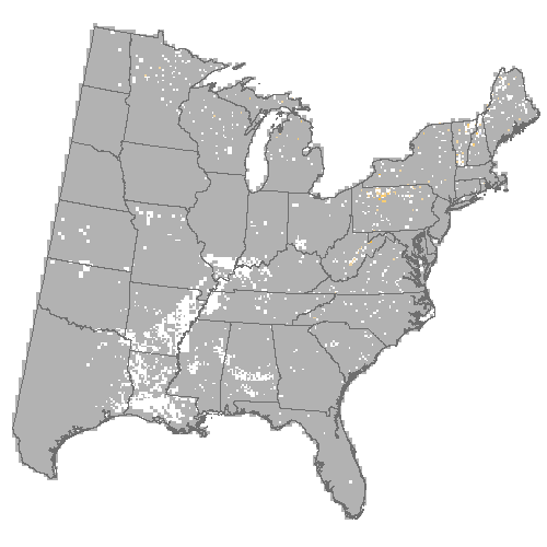 Difference Summary for pin cherry under Hadley, Moderate emissions (RCP 8.5)