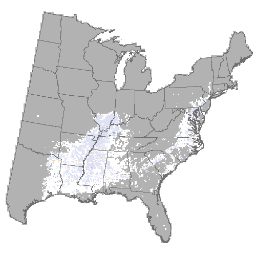 Difference Summary for cherrybark oak; swamp red oak under Hadley, Moderate emissions (RCP 4.5)