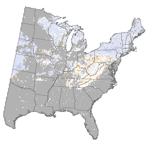 Difference Summary for black locust under Community Climate System Model 4.0 (CCSM4), Moderate emissions (RCP 8.5)