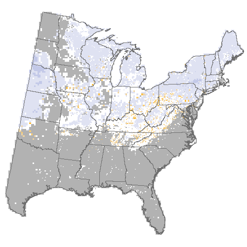 Difference Summary for black locust under Average of 3 GCM, Moderate emissions (RCP 8.5)