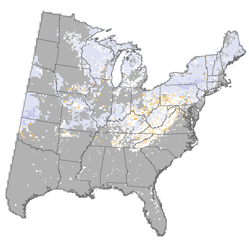 Difference Summary for black locust under Geophysical Fluid Dynamics Laboratory (GFDL), Moderate emissions (RCP 4.5)