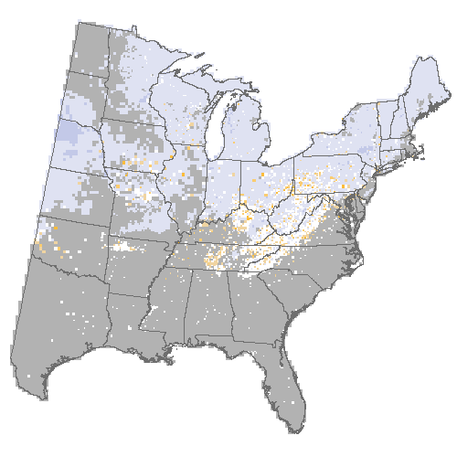 Difference Summary for black locust under Hadley, Moderate emissions (RCP 8.5)