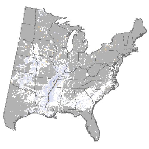 Difference Summary for black willow under Average of 3 GCM, Moderate emissions (RCP 4.5)