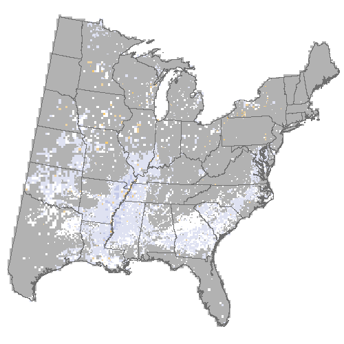Difference Summary for black willow under Hadley, Moderate emissions (RCP 4.5)
