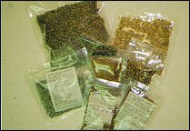seeds in plastic bags