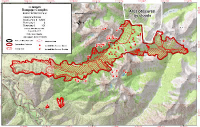 [Graphic]: Map graphic of a Rampage Complex infrared imagery map.