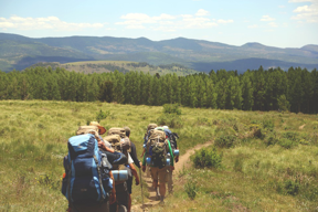 hikers recreating in wilderness area