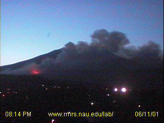 Glow from Leroux fire.