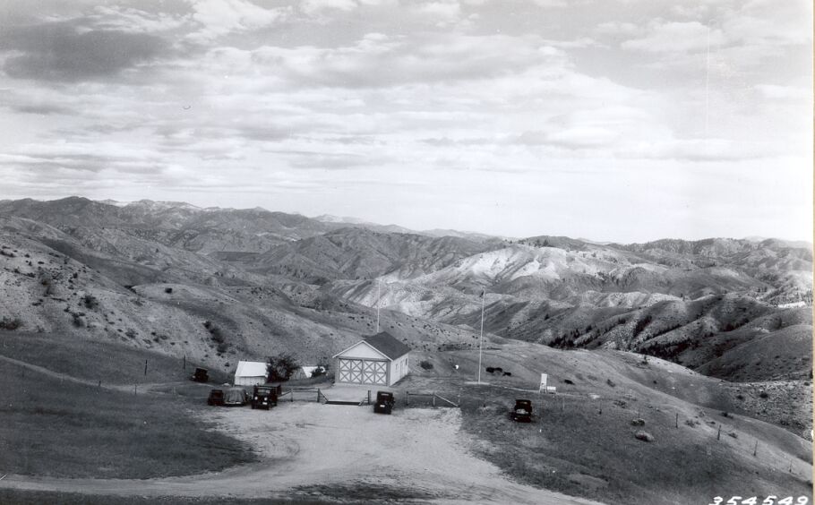 Shop office, housekeeping tents, and weather station.