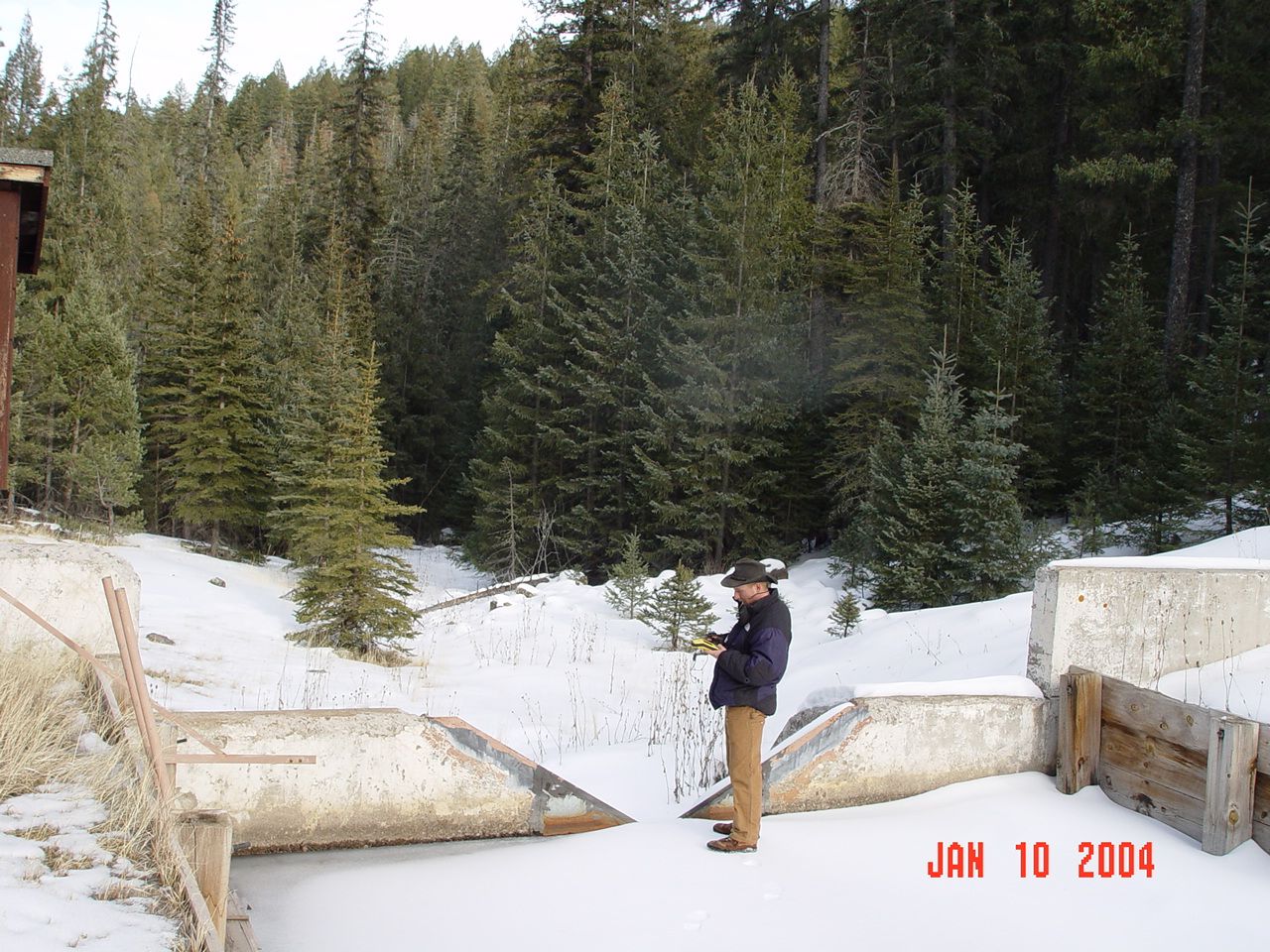 Boris is GPSing the location of Willow Creek weir no. 1.