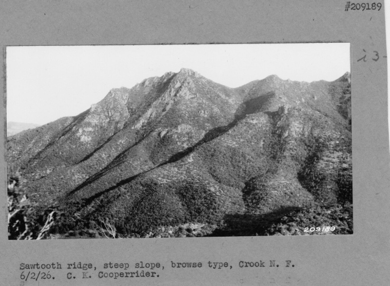Sawtooth ridge, steep slope