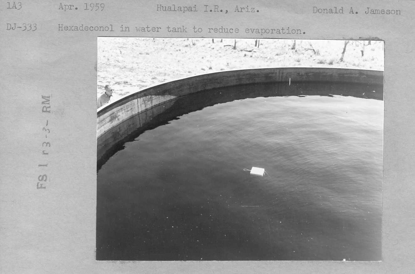 Hexadeconol  in water tank to reduce evaporation. 