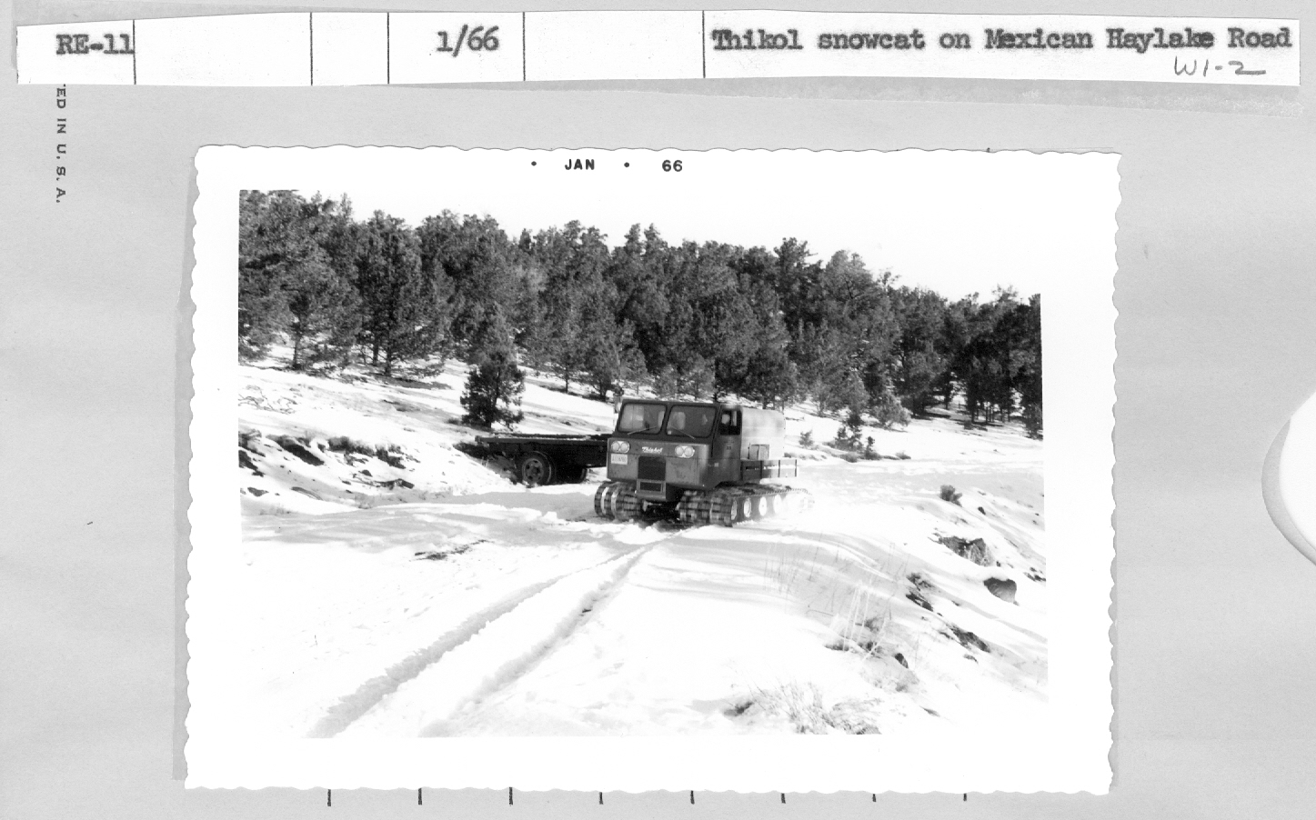 Thikol snowcat on Mexican Haylake Rd.