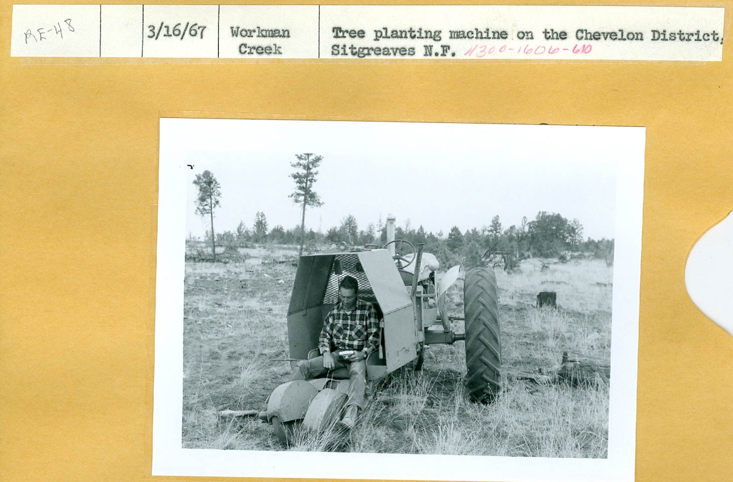 Tree planting machine on the Chevelon District
