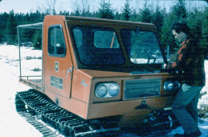 Fran Lawlor with the snow machine in the 1980s