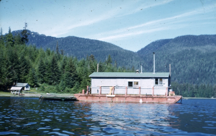 Research Wanigan at Hollis Matsukas house. Looking north over Maybeso valley. Granite Mtn. On left. 65 yrs second growth by house 49
