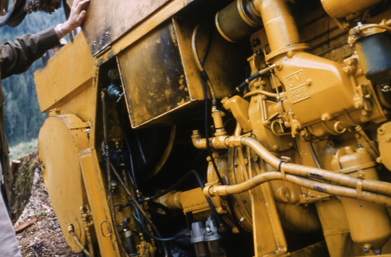 Skagit radio controlled skyline crane engine compartment Cascade Head 1961