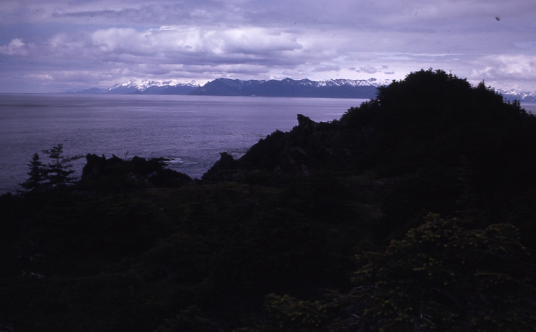 Cross Sound & Cape Spencer Light from Pt Bingham 6/26/73