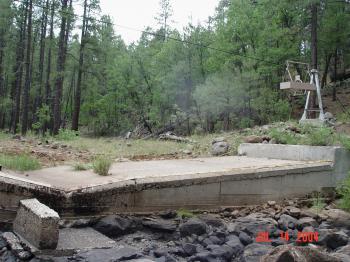 The Woods Canyon stilling pond after it had been leveled.