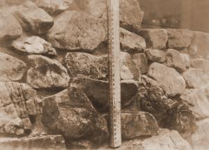 Photograph of a hydraulic jump stick.  Probably used at the weir and gaging station at point #4 on East Hoover Creek.