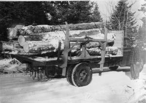 Logging truck in 1950s