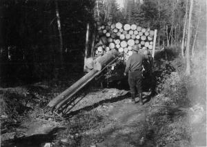 Logging truck in 1950s