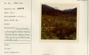 Lemon Creek cutover of the 1960's. Looking toward Thomas Glacier from the landing at the head end of the road.