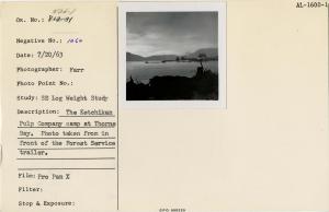 The Ketchikan Pulp Company camp at Thorne Bay. Photo taken from in front of the Forest Service trailer.