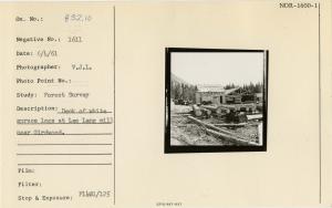 Deck of white spruce logs at Leo Lang mill near Girdwood.