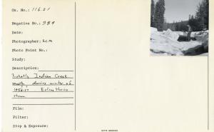Probably Indian Creek mouth during winter of 1956-57?? Erling Husvik shown.