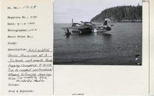Fish & Wildlife Service Grumman at 3 Islands sale area to Purdy Logging Company. 9-16-48 trip to inspect controversial stream following logging. Trip made by Zach, Archbold & Hadlee.