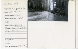 West Creek - Young Bay. Next to gage house. Photo point: 108. Two photos glued together.