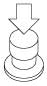 Illustration of a push type control button with an arrow pointing to the top.
