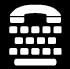 Schematic illustration of a telephone handset with keyboard keys under it.