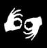 Schematic illustration of two adjacent hands. The index finger and thumb are touching in the shape of a circle on both of the hands. Other fingers of the left hand point up and the right hand point down.