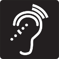 An international symbol for assistive listening.