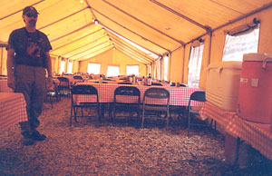 An accessible seating/dining area.