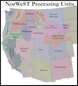 NorWeST Processing Units Watersheds image map