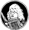 Clip art: Colonial man reading a book