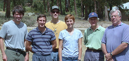 Photo of some of the Big Elk fire fieldtrip participants: Ian Bateman (University of East Anglia, UK), John Loomis (CSU), Joe Champ (Champ Communication Research), Patty Champ, Tom Brown, Dan McCollum