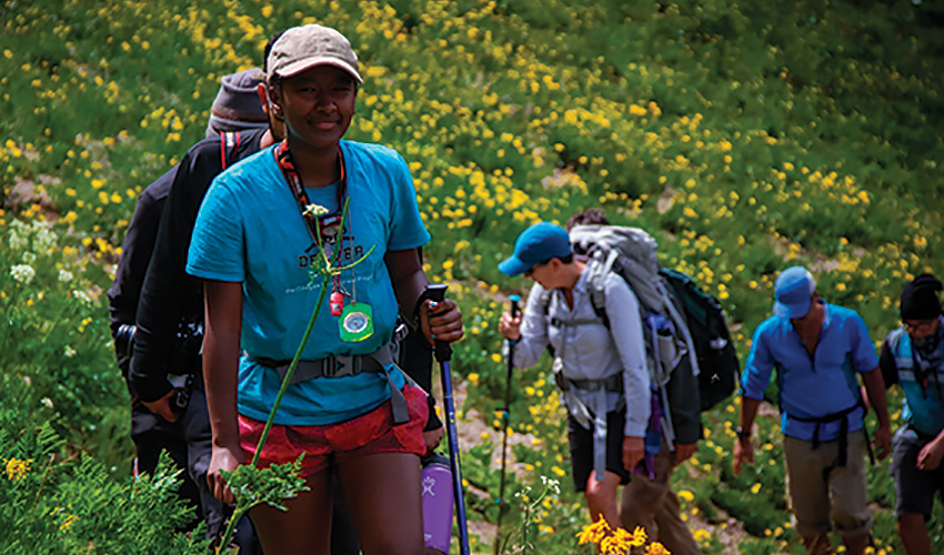 Hikers on a trail.