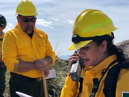 Firefighters participating on an exercise