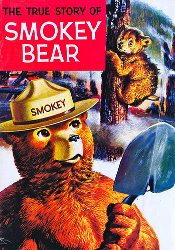Students who write to Smokey Bear receive tokens in return, including a copy of “The True Story of Smokey Bear.” 