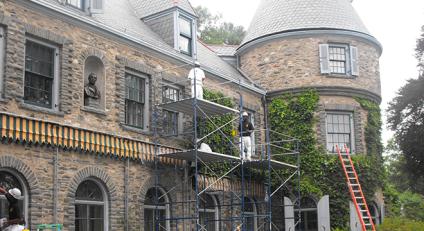 Great Onyx Job Corps painting students spiff up the historic Grey Towers National Historic Site, Milford, Pennsylvania.