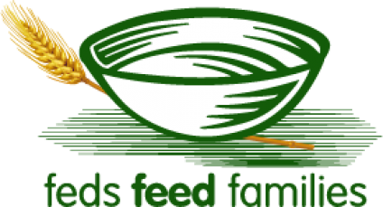 Graphic: a bowl and a sprig of weath - Feds Feed Families