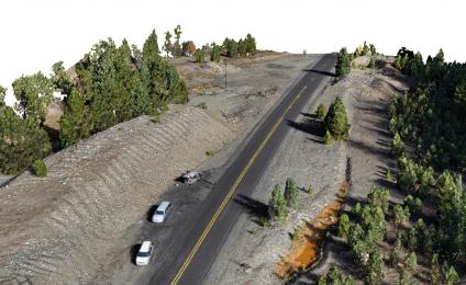 Point cloud imagery shows 3D surface.