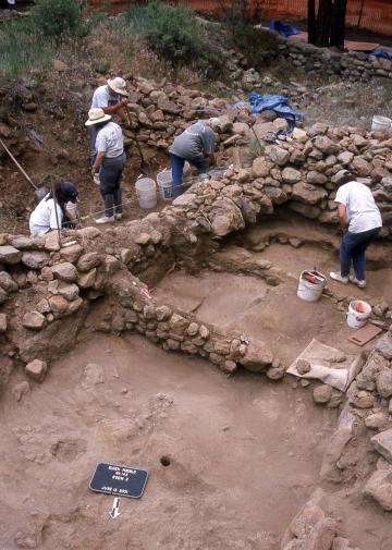 Volunteers excavating Elden Pueblo on Coconino National Forest.
