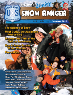 A picture of the cover of Junior Snow Ranger magazine, January 2021 edition.