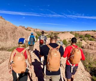 Veterans group on a hike. 