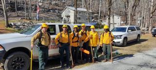 Alabama A&M University students respond to the first wildfire of 2022. The student-led FireDawgs firefighting team helped the Alabama Forestry Commission patrol the fire’s edge to make sure no hot spots remained